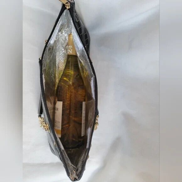Wild Eye Wine Bottle or Lunch Insulated Cooler Bag Gold Studded Freezer Handbag - Picture 3 of 7